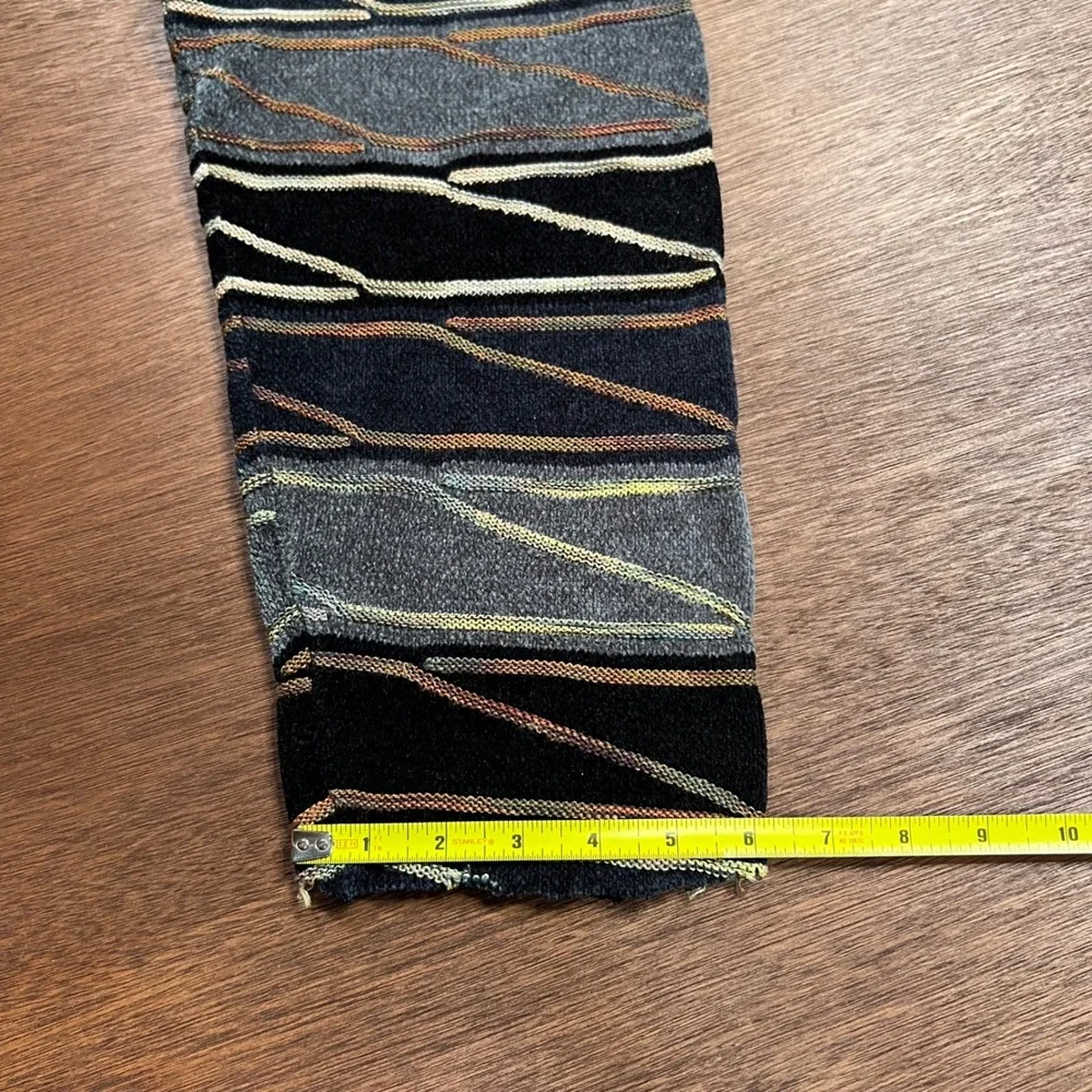 Tundra Canada 3D Knit Sweater XL Multi Color Cropped Raw Hem Coogi Style - Picture 8 of 10